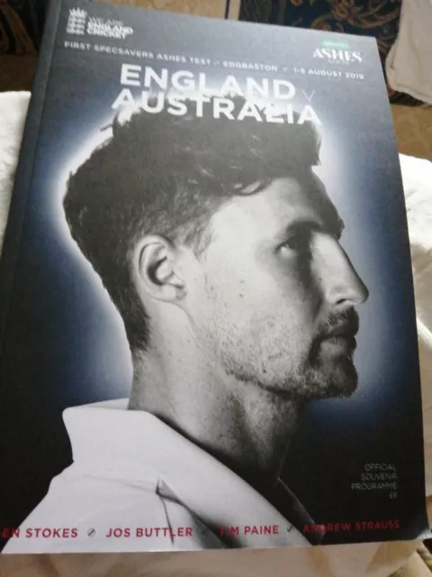 England V Australia 1St Ashes Test Edgbaston 1-5 August 2019 Offical Programme