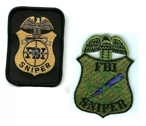 Fbi F. B.I.Tireur D'Élite Attenué Écraser Tireur 2-PATCH Thermocollant Ensemble