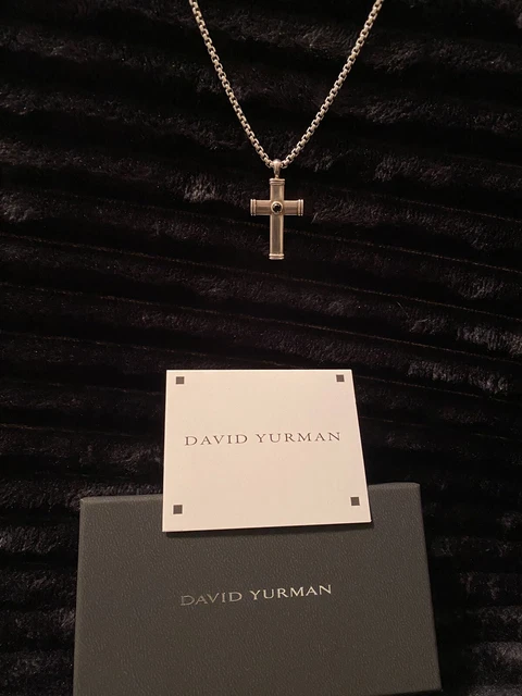 David Yurman Cross with paved black Diamond and 2.5mm chain David Yurman Cross with paved black Diamond and 2.5mm chain