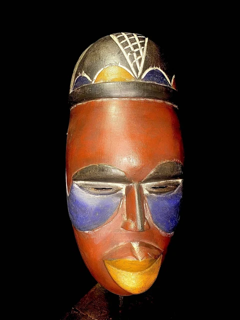 African Tribal Face Mask Wood Hand Carved Igbo Igri egede okonkpo mask-6514