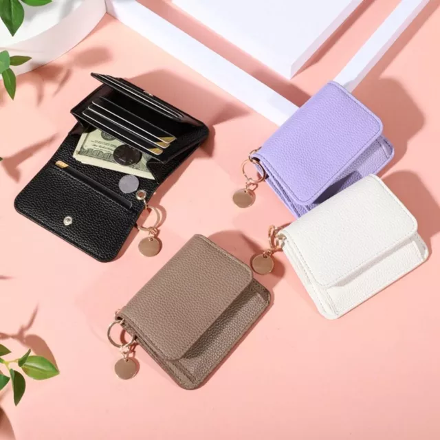 Short Fold Purse Solid Color Card Bag New Short Wallet  Women