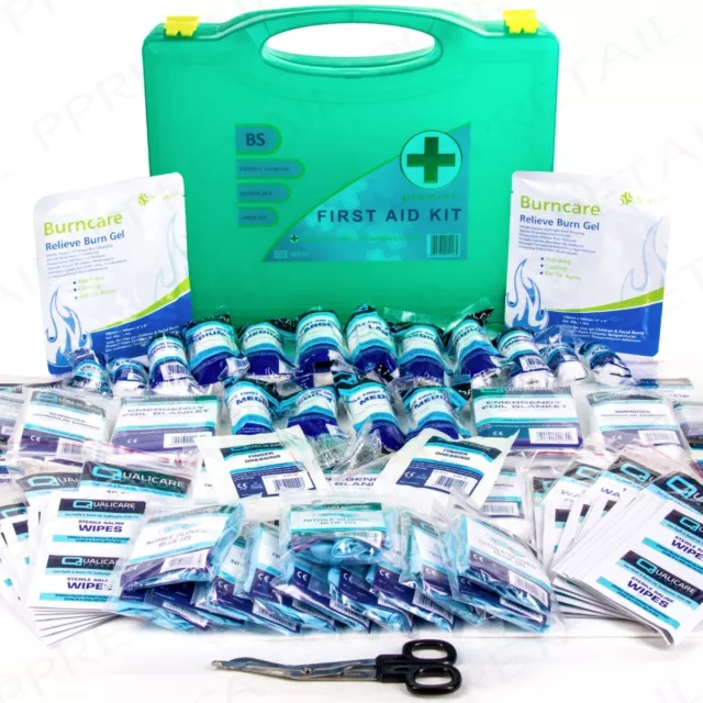 PREMIUM 210Pc First Aid Kit/Refill LARGE BSI UK APPROVED Work/Office + Bracket