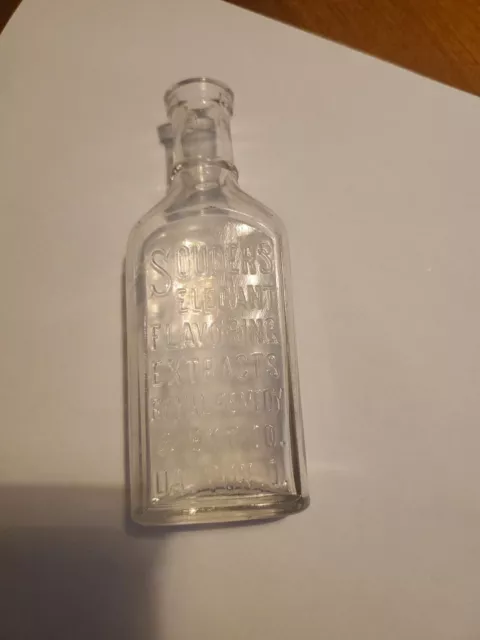 Antique Souders Flavoring Extracts Bottle Dayton Ohio
