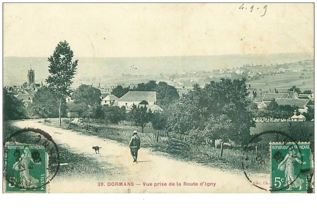 51 . n°37786.dormans.vue prise de la route d igny