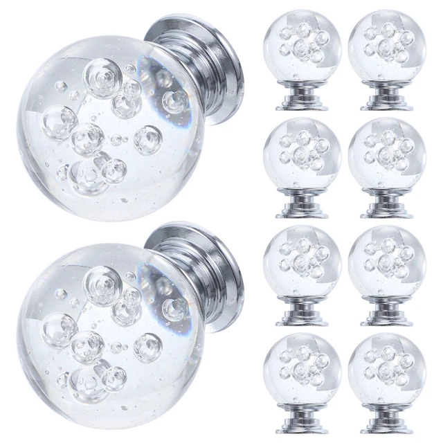 10 un. gabinetes de cristal con mango de cristal perillas gabinete de vidrio muebles