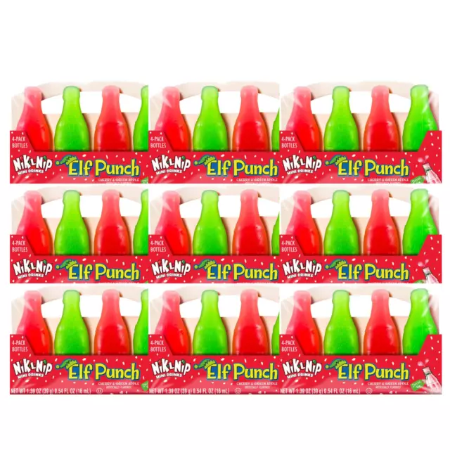 Elf Punch 4 Bottles Per Pack 16ml Cherry Green Apple 9 Packs Christmas X'Mas