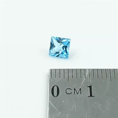 NATURAL TOPAZ – 5mm Princess Cut Square Medium Blue Topaz Loose Gemstone