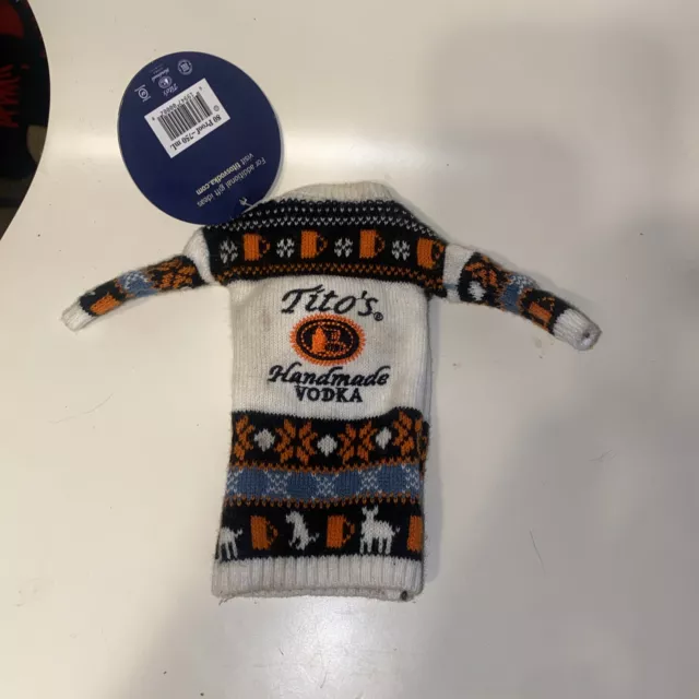 Titos Handmade Vodka Sweater Small Pet Outfit Or Bottle Cover Holiday Koozie 2