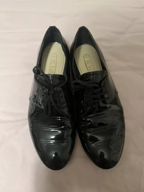 black Patent Leather prada loafers women 36.5