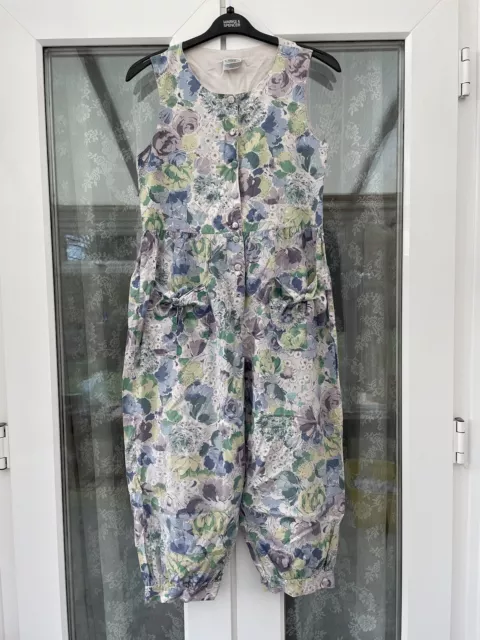 Pantaloni vintage Laura Ashley anni '80 floreale blu tuta romper media 12 14