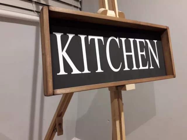 "Kitchen " framed wooden sign farmhouse rustic handmade