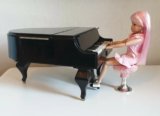 SINDY BARBIE DOLLS HOUSE size Grand Piano and stool CD Radio No