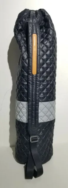 Rare MZ Wallace Black Quilted Metro Sling Crossbody Bag With Reflective Stripe