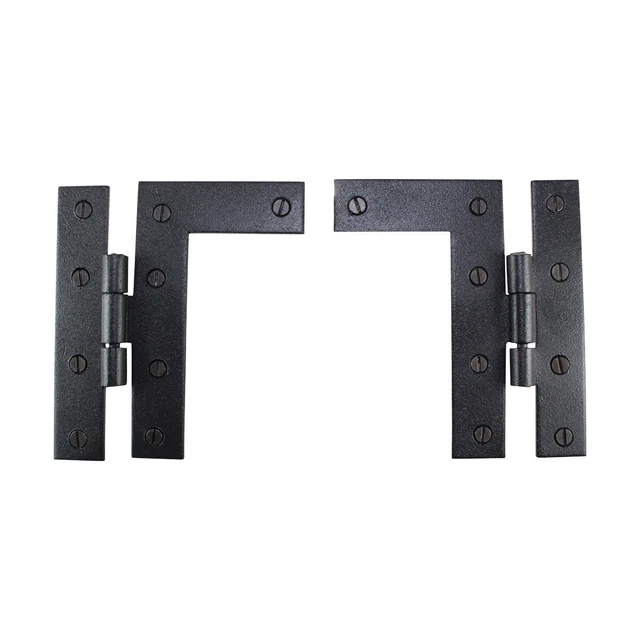 Pair Flush H-L Cabinet Hinge Wrought Iron 4.5"H Renovators Supply