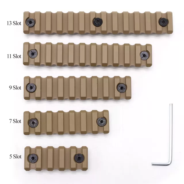 5/7/9/11/13 Slot Picatinny Rail Section Fit Key mod&M-loc Mount System_Tan/FDE 3