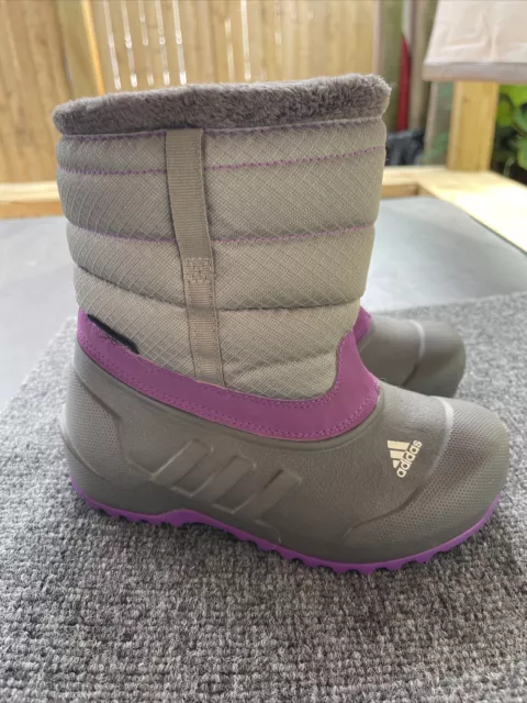 Adidas Outdoor Winterfun Primaloft Waterproof Boots Gray and Purple Girls G62875 3