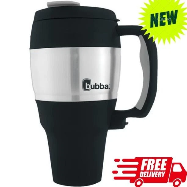 34 Oz Insulated Travel Mug Stainless Steel Thermal Coffee Cup Handle Black USA