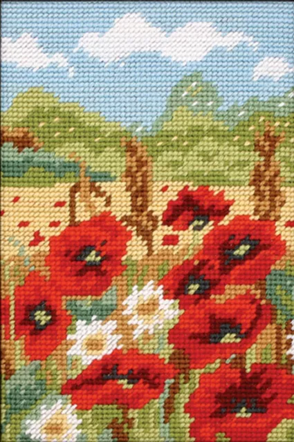 Anchor Needlepoint Tapestry Kit Poppy Field Flower Starter Kit 29 UK