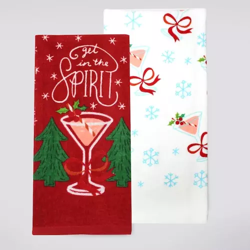 St. Nicholas Square® Cocktails Kitchen Towel 2-pack