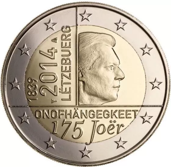 2 Euro Commemorativa Lussemburgo 2014 - 175 Anni D'indipendenza - Fdc Unc -