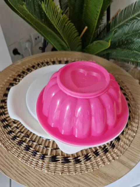 Tupperware moule a charlotte rose complet top coeur + plat de démoulage