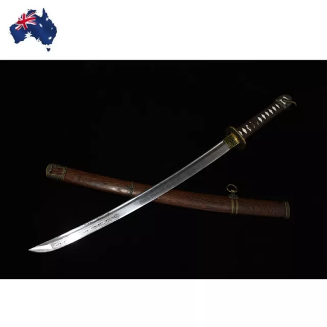 Australia Wakizashi Handmade Folded Steel Japanese Full Tang Samurai Sword Tsuba