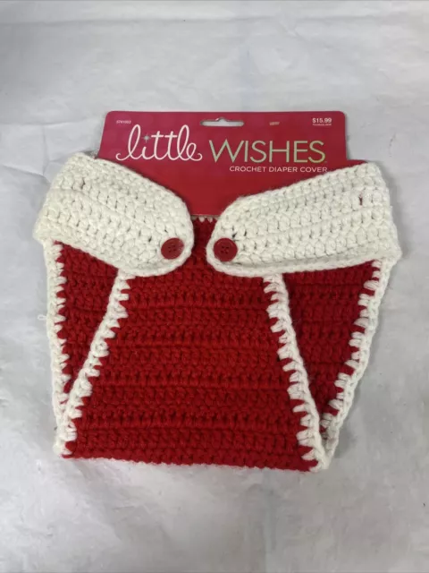 Little Wishes Christmas Diaper Cover Newborn and up Red and White