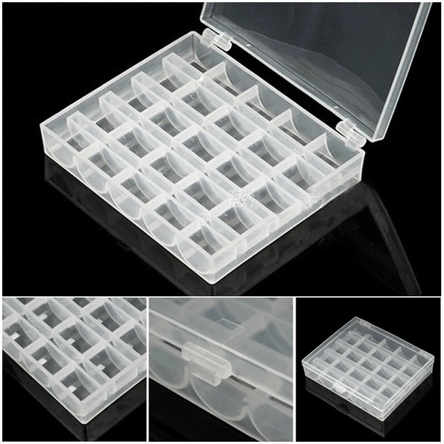 1 pieza 6 cm 60g 8 * 2 9 * 9 Caja Bobina Accesorios de Costura Soporte Transparente Almacenamiento