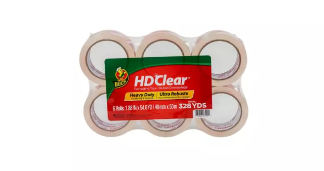Packing Tape Refill Industrial Adhesive Long Lasting Clear Heavy Duty Box 6 Pack