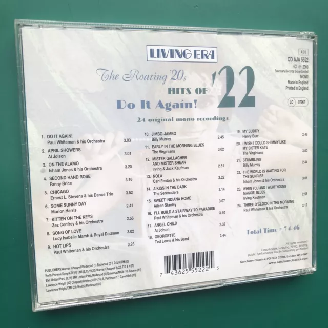 HITS OF '22 (Do It Again!) Dancefloor Jazz Vocal Pop CD Paul Whiteman Al Jolson 2