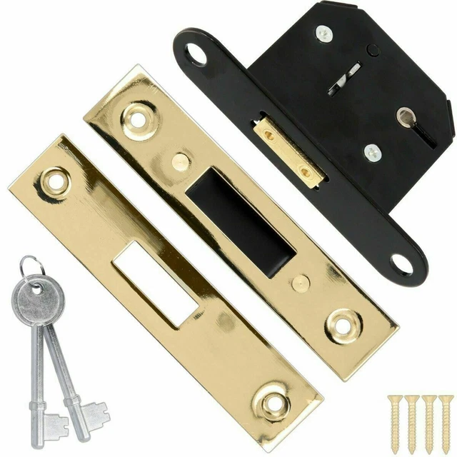 GENUINE YALE Polished Brass 5 Lever Deadlock Security Dead Bolt Door Lock 64mm