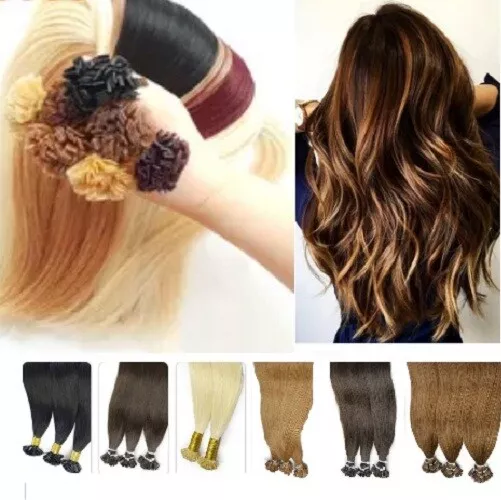 25 50 150 Extensions Cheveux Pose A Chaud 100% Naturel Remy Hair 49-60Cm 1G 0.5G