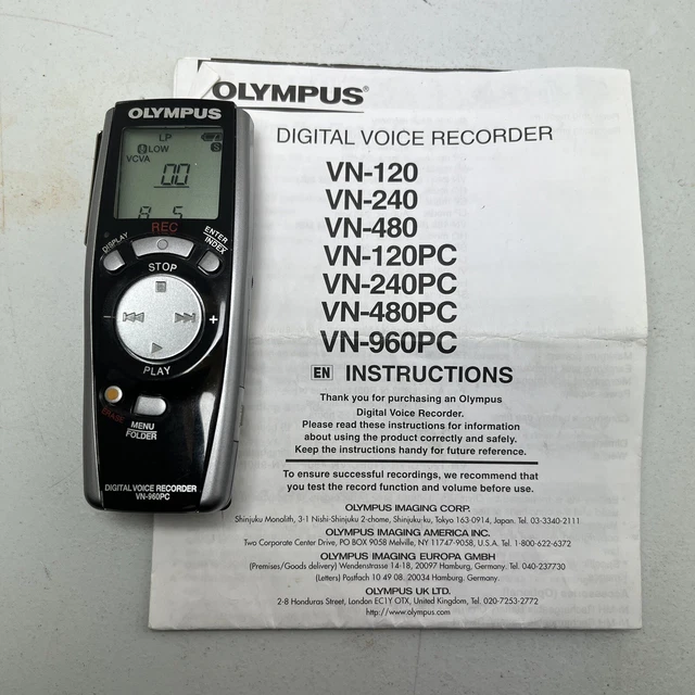 OLYMPUS VN960PC HANDHELD Digital Voice Recorder TESTED 128 MB 16.5