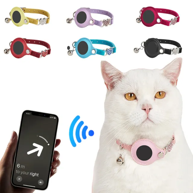 Katzen Halsband mit Reflektor und Glocke, mit Halter für Apple Airtag