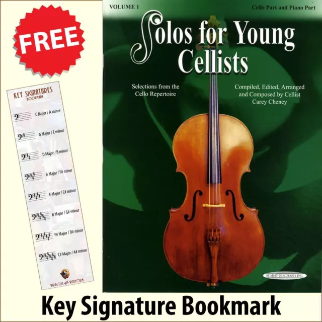 Solos for Young Cellists 1 Cello Music Book + FREE Key Signature Bookmark