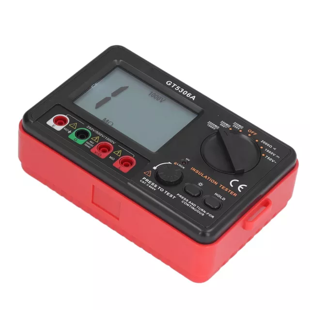 Digital GT5306A Insulation Resistance Tester Megohm Meter 250V 500V 1000V UK