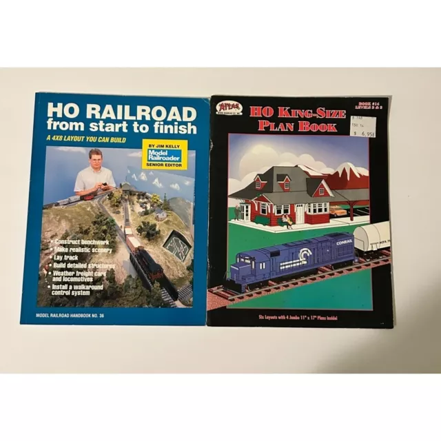 Lot of 2 Model Railroad Train Books Track Layout HO Railroad Start to Finish