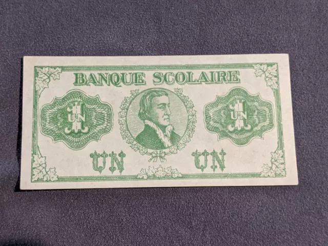 1920 School Money $1 Bank Note Banque Scolaire Canada Quebec (PL178)