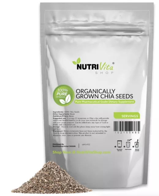 3 LB 100% PURE PREMIUM BLACK CHIA SEEDS VEGAN GLUTAN-FREE nonGMO GROWN ORGANIC