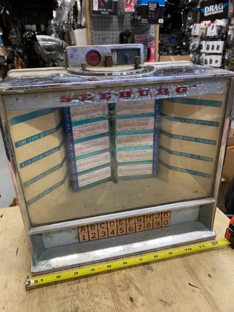 Vtg Seeburg Table Top Wall Jukebox Selector Diner Man Cave Rock N Roll Music Col