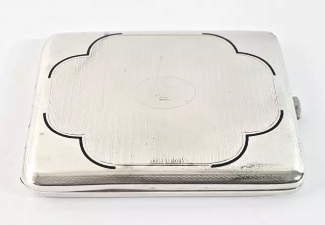 5: Austrian Art Nouveau 900 Silver Crested Cigarette Case w Inlaid Enamel 143.4g