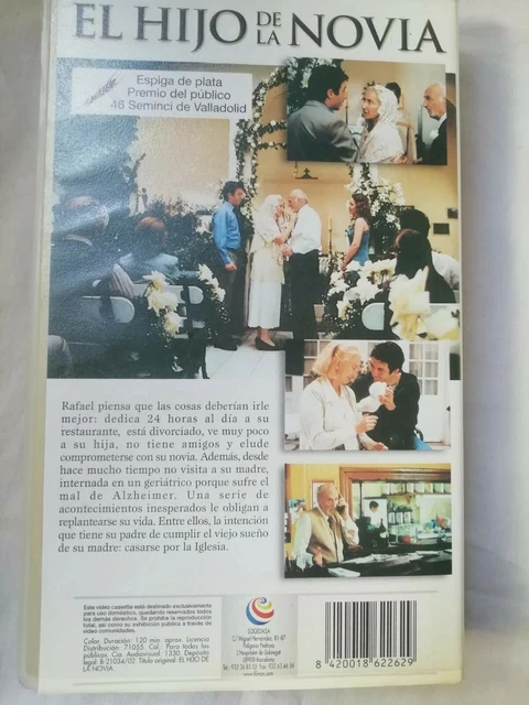 Filmax Vhs THE SON OF The Bride VHS Tape Video Filmax Ricardo Darín Hector Alterio ...