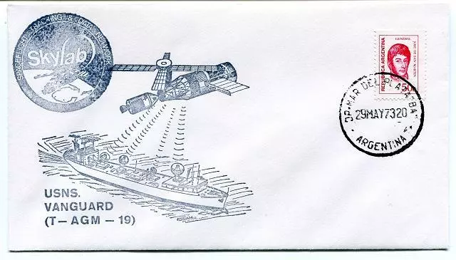 1973 SKYLAB USNS Vanguard T-AGM-19 Mar Del Plata Argentina NASA Space Satellite