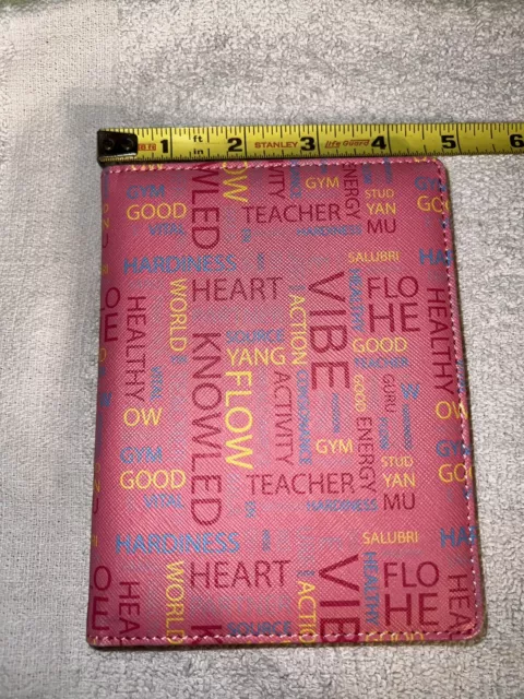 Pink Inspirational Positive Words ID Wallet Credit Card Holder Nylon Feel New