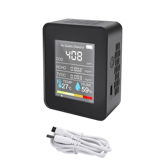 5 In1 CO2 Meter Digital Temperature Humidity Tester Carbon Dioxide Detector Q5T3
