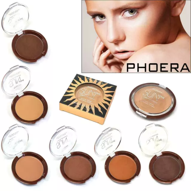 Phoera® Natural Shimmer Bronzer Cream Waterproof Pressed Powder Natural Shades