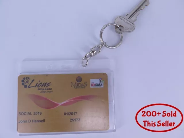 2 x Rexel Clear ID Credit Fuel Card Holder With Key Ring 9801912