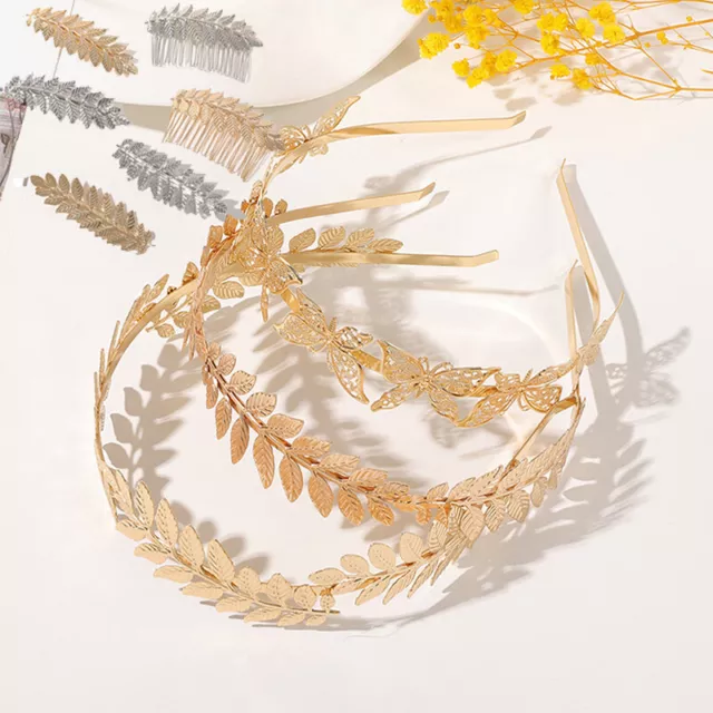1PC Femme Feuille Métal Cheveux Bandes Mode Peigne Couronne Pince Vinta ,