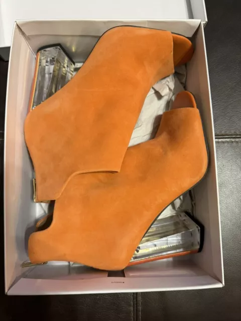 Calvin Klein Women’s Shoes Size 8 - Lulah Kid Suede, Orange 34E5331, Bootie 3