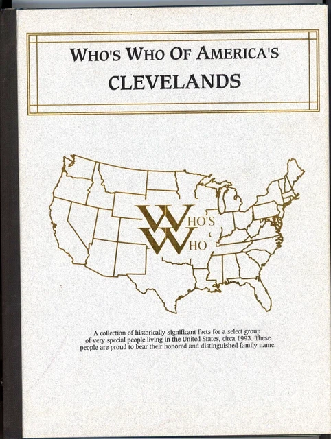1993 Who's Who De America's Cleveland Famille Répertoire Scottsdale Treasu